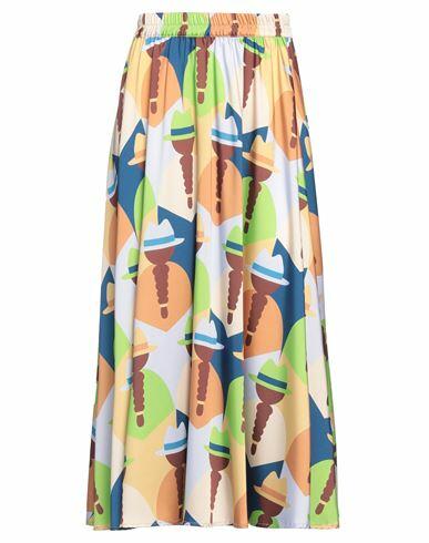 Niū Woman Midi skirt Light green Polyester Cover