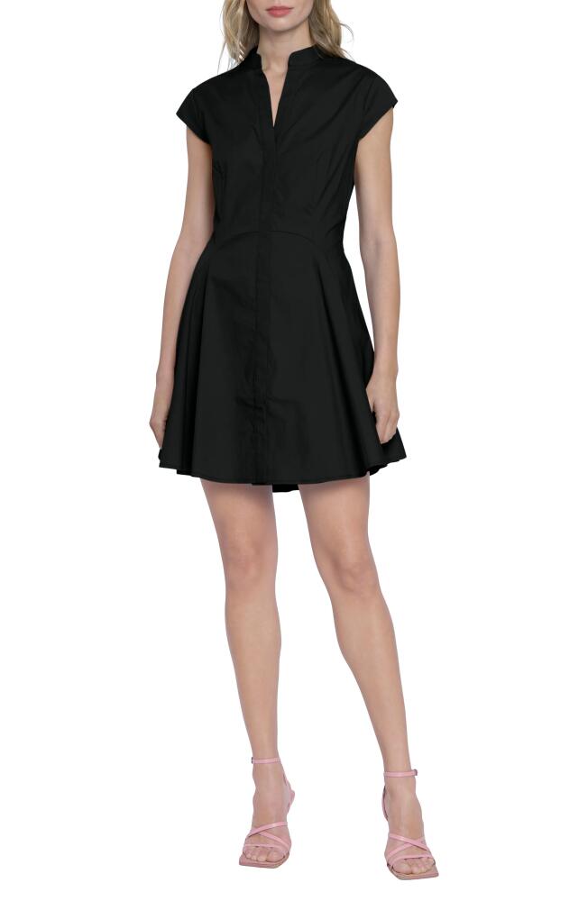 DONNA MORGAN FOR MAGGY Cap Sleeve Fit & Flare Shirtdress in Black Cover