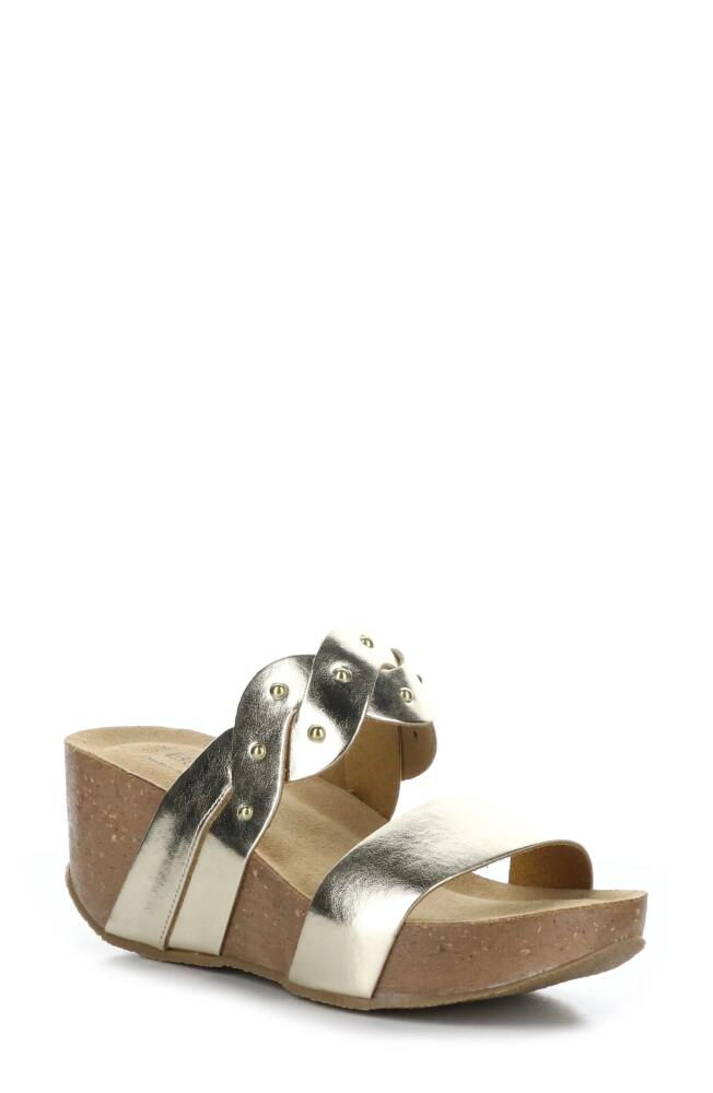 Bos. & Co. Larnio Platform Wedge Sandal in Platino Laminato Cover