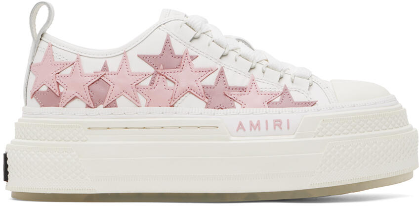 AMIRI White & Pink Platform Stars Sneakers Cover