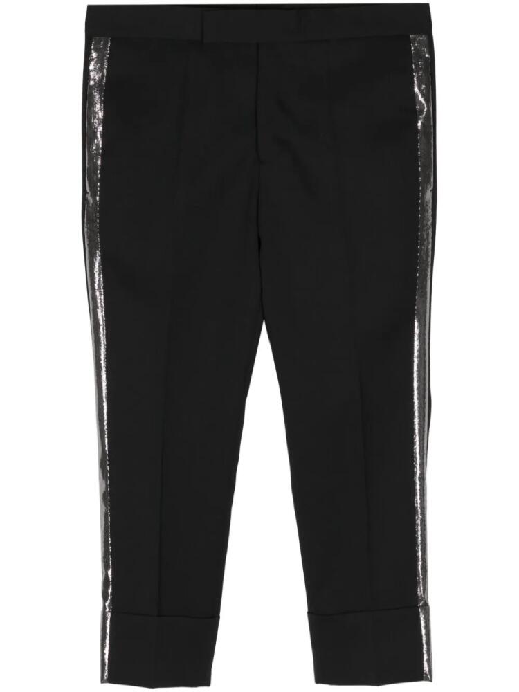 SAPIO pressed-crease wool tapered trousers - Black Cover