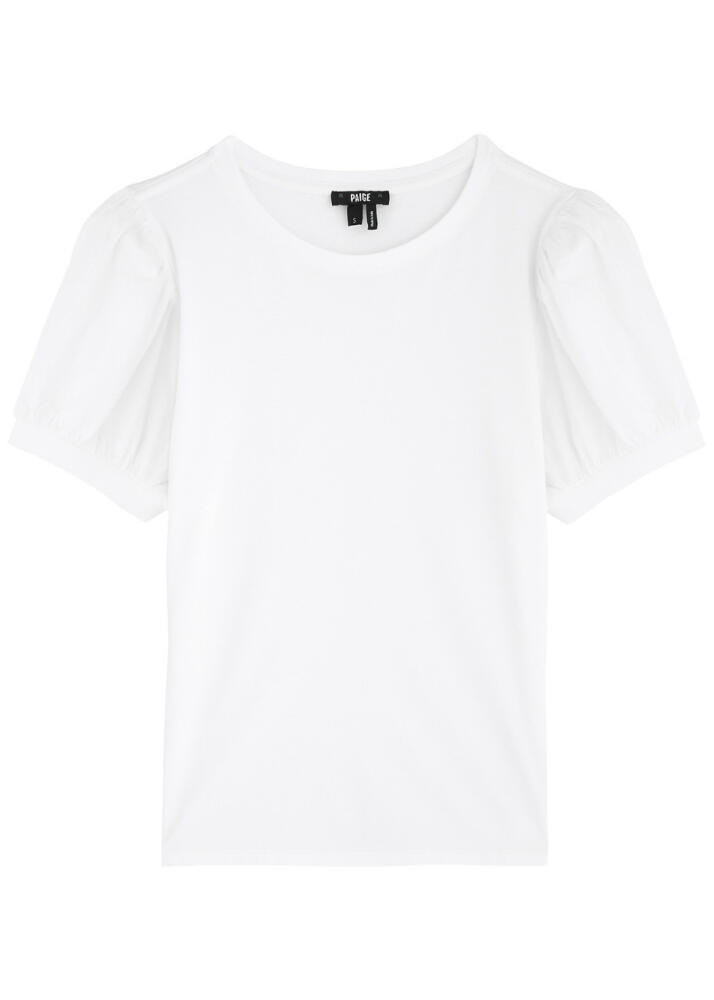 Paige Matcha Cotton T-shirt - White Cover