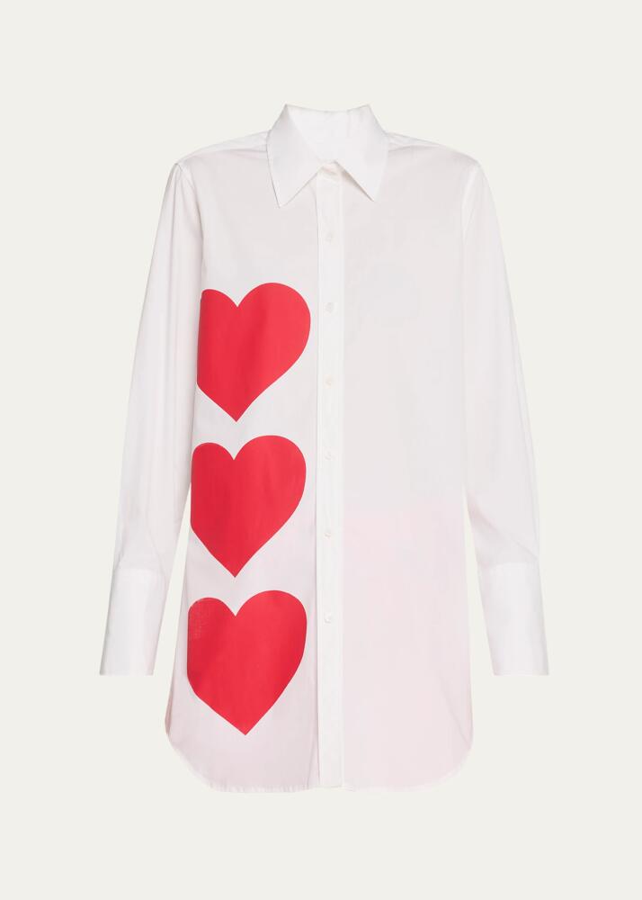 Libertine Pinky Red Hearts Long Classic Shirt Cover