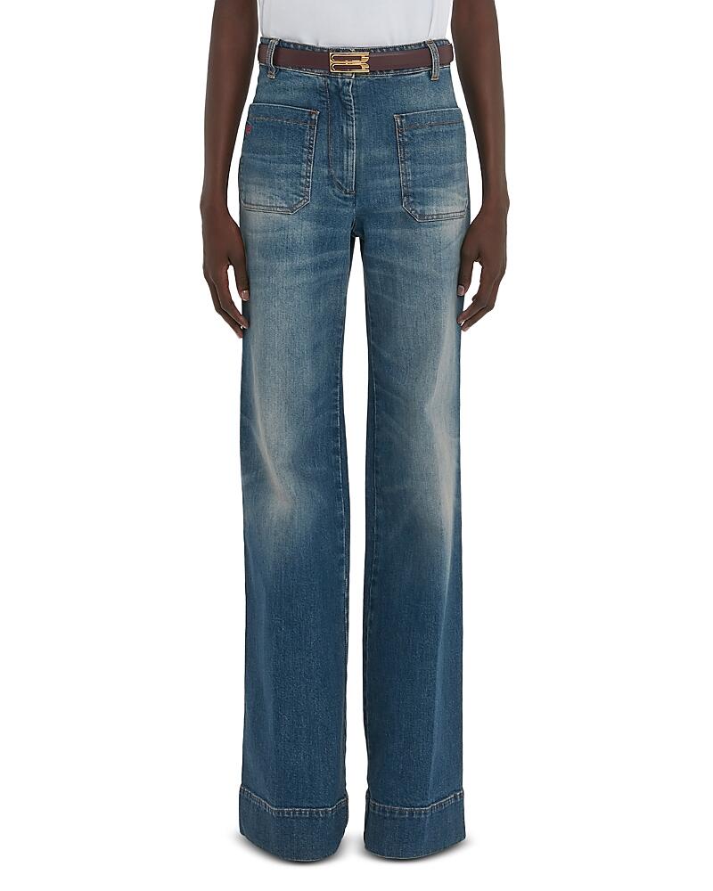 Victoria Beckham Alina High Rise Wide Leg Jeans in Indigo Cover