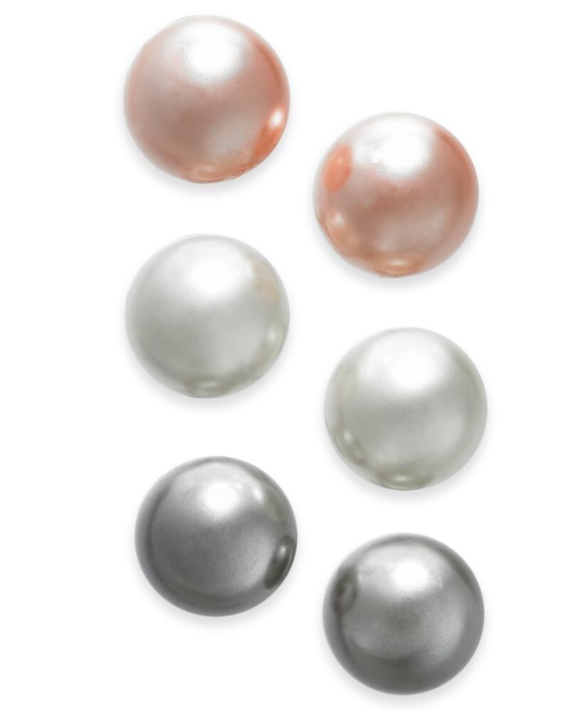 Charter Club Silver-Tone 3-Pc. Set Imitation Pearl Stud Earrings, Created for Macy's - Multi Cover