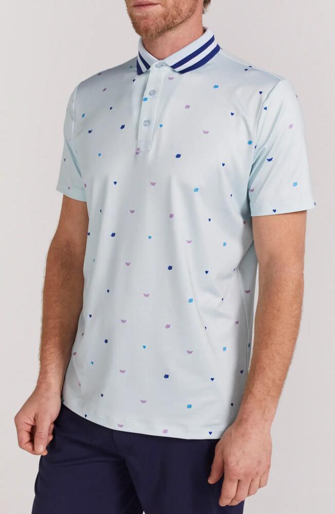 Redvanly Langham Print Stripe Collar Polo in Breeze Cover