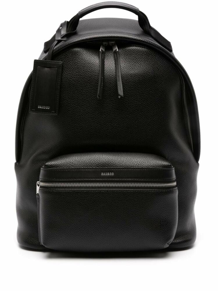 SANDRO logo-stamp top-handle backpack - Black Cover