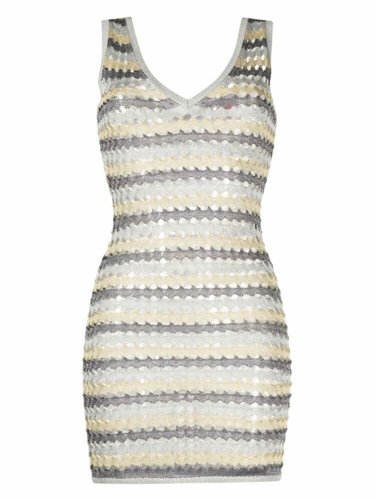 Solid & Striped tricot-knit mini dress - Silver Cover