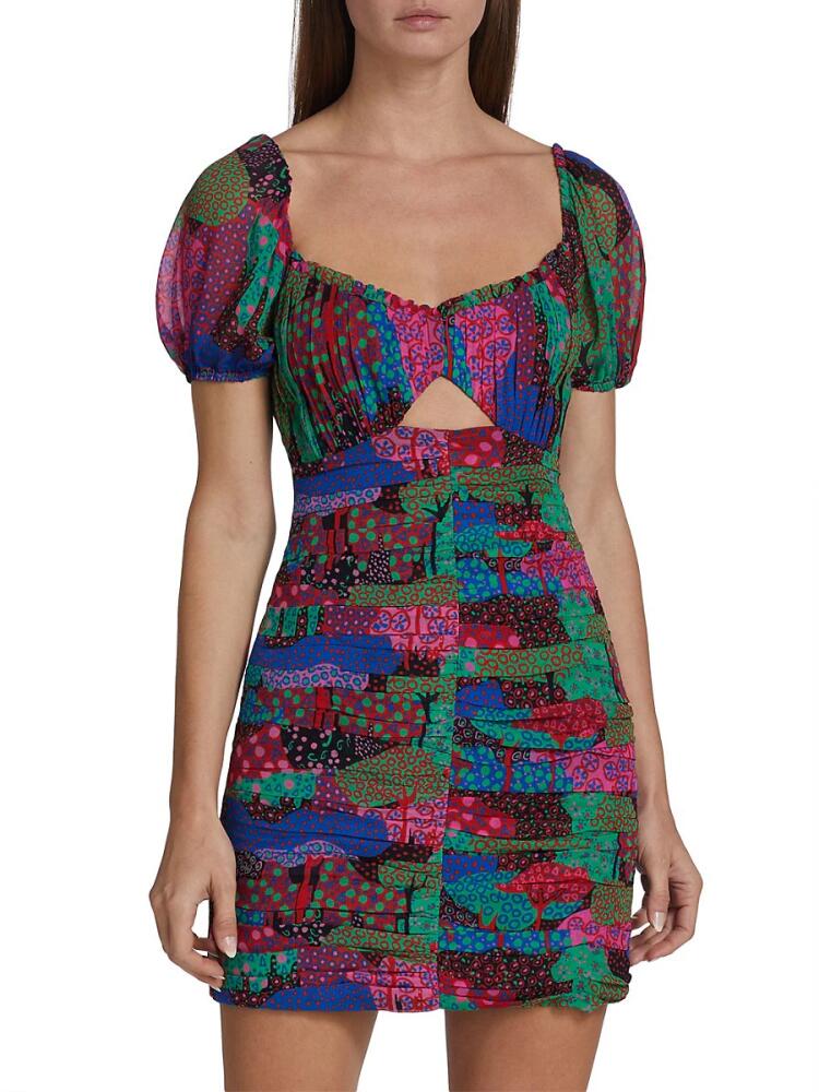 Rhode Women's Clara Patchwork Mini Dress - Blue Multi Cover