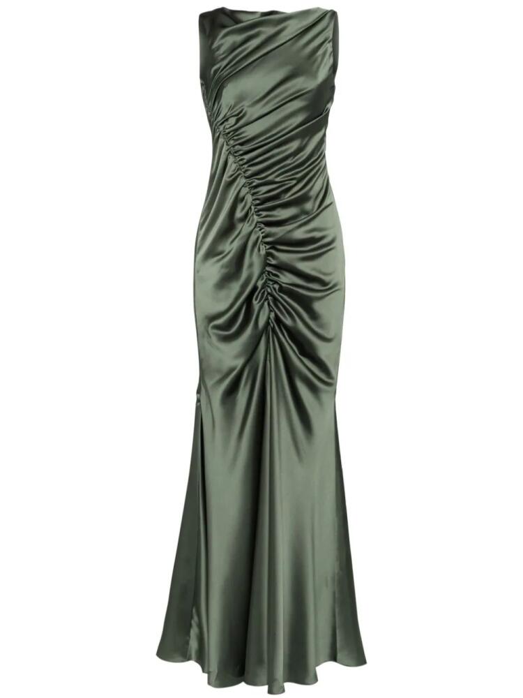 Amsale satin asymmetric gown - Green Cover