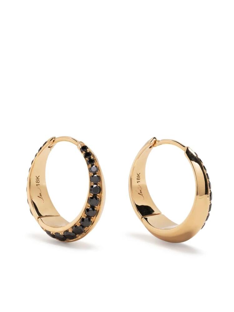 Lizzie Mandler Fine Jewelry large Othello Crescent hoop earrings - Black Cover