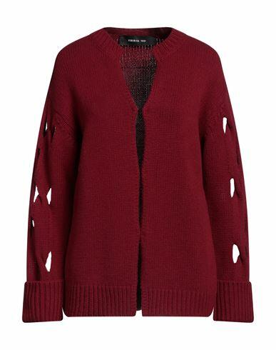 Federica Tosi Woman Cardigan Burgundy Wool, Cashmere Cover