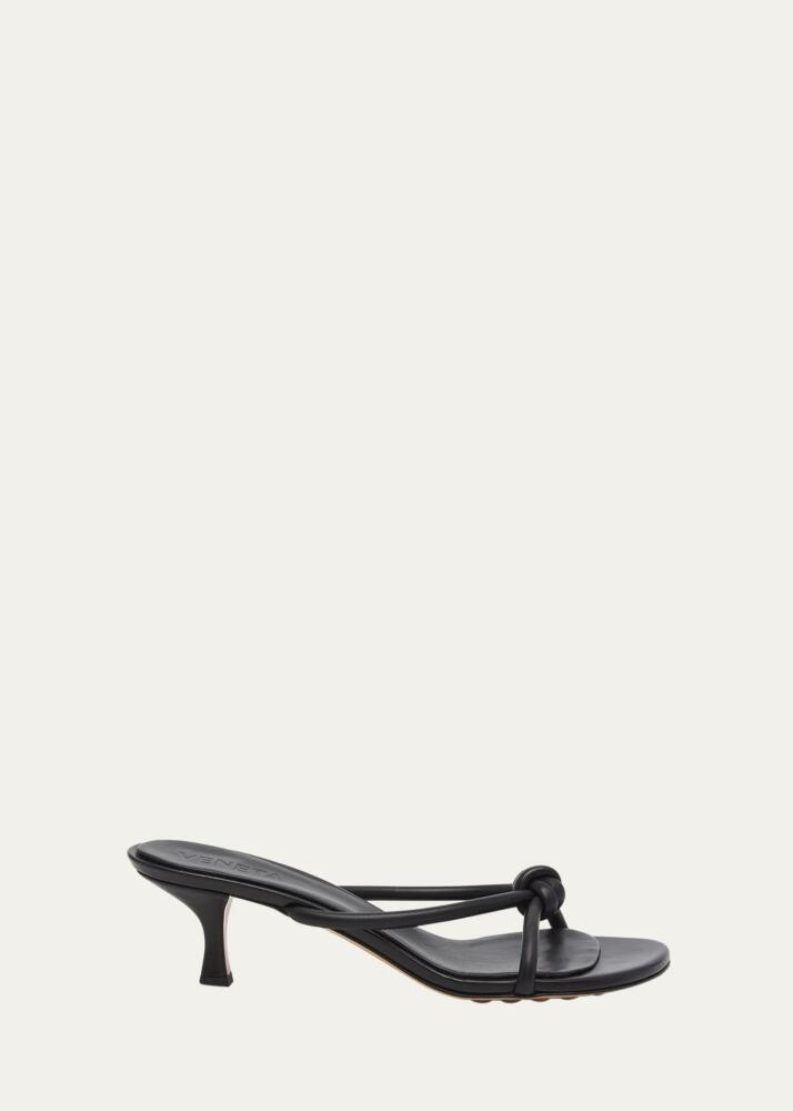 Bottega Veneta Blink Leather Knot Slide Sandals Cover