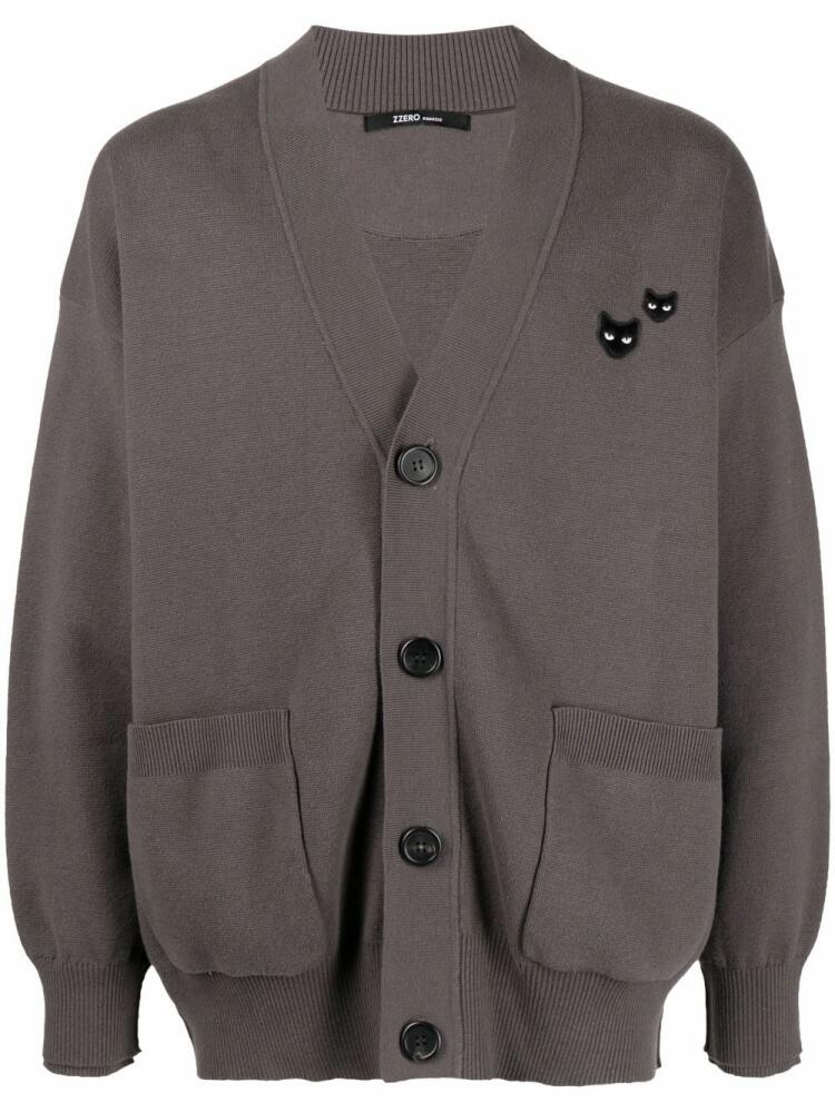 ZZERO BY SONGZIO Twin Panther cotton-cashmere cardigan - Grey Cover