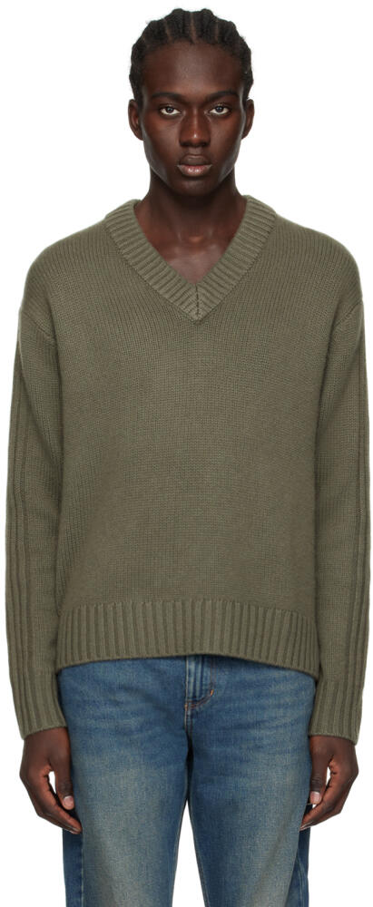 LISA YANG Khaki 'The Loup' Sweater Cover