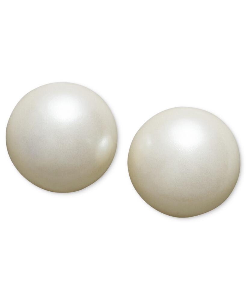 Charter Club Silver-Tone Imitation Pearl (8mm) Stud Earrings, Created for Macy's - White Cover