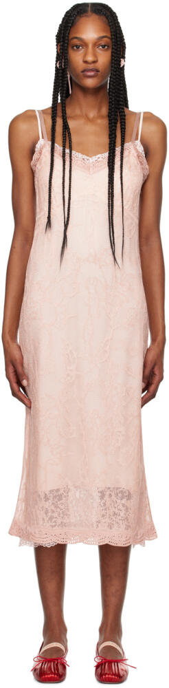 Simone Rocha Pink Floral Midi Dress Cover