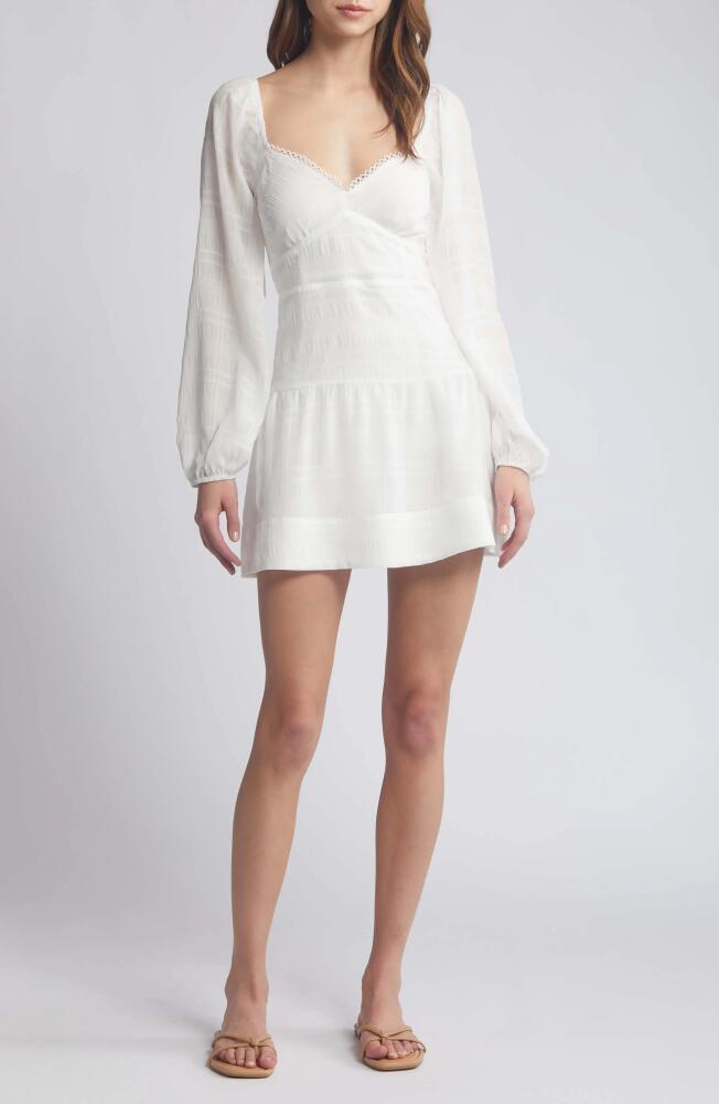 Lost + Wander Alamour Long Sleeve Minidress in Offwhite Cover