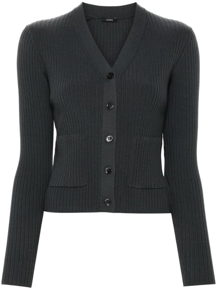 JOSEPH ribbed merino-wool cardigan - Grey Cover