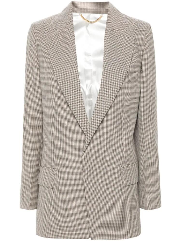 Victoria Beckham puppytooth peak-lapel blazer - Neutrals Cover