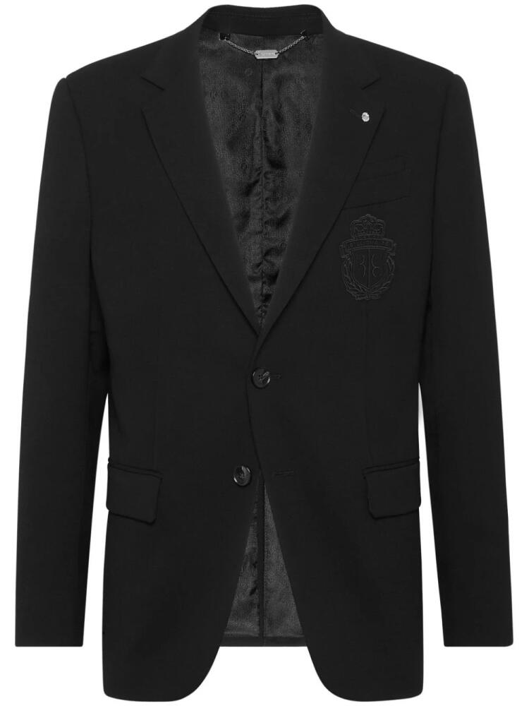 Billionaire logo-appliqué single-breasted blazer - Black Cover