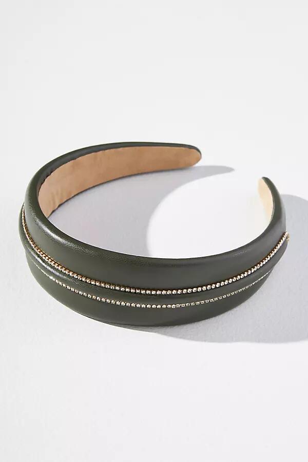 By Anthropologie Studded Faux Leather Headband Cover