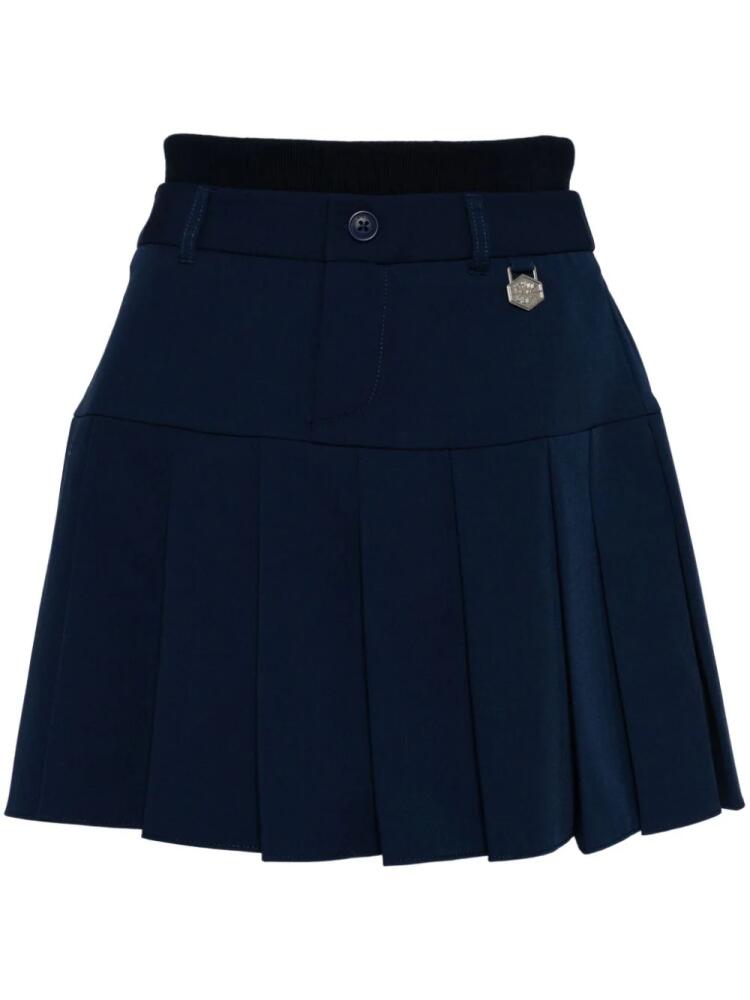 CHOCOOLATE layered-waistband pleated miniskirt - Blue Cover