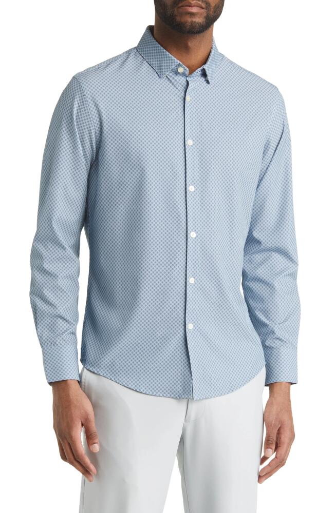 Mizzen+Main Leeward Floral Button-Up Performance Shirt in Ashley Blue Floral Print Cover