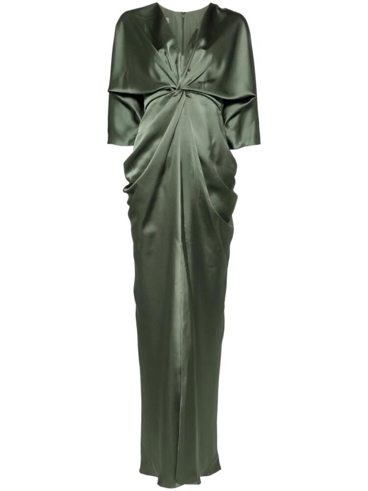 Amsale tie-knot draped gown - Green Cover