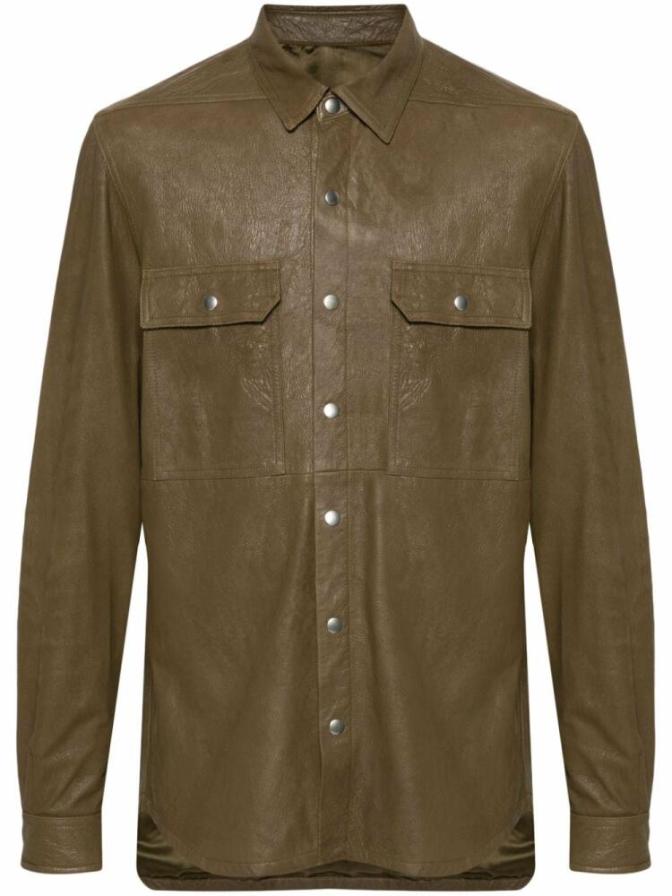 Rick Owens leather overshirt - Brown Cover