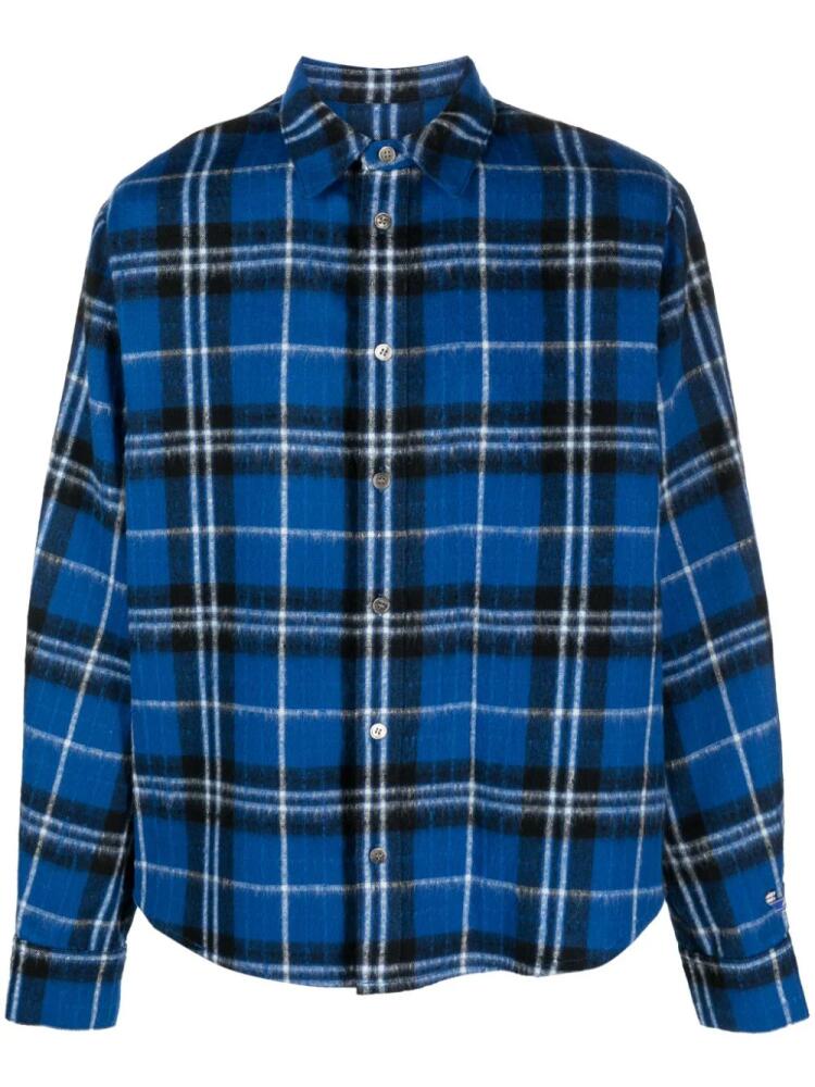 Ader Error plaid-check wool shirt - Blue Cover