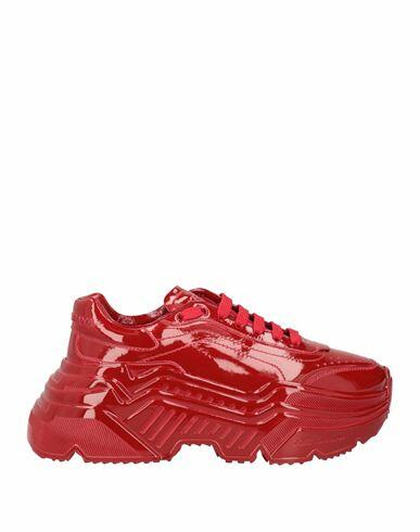 Dolce & gabbana Woman Sneakers Red Calfskin Cover