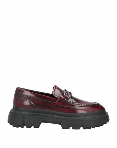 Hogan Woman Loafers Burgundy Leather Cover