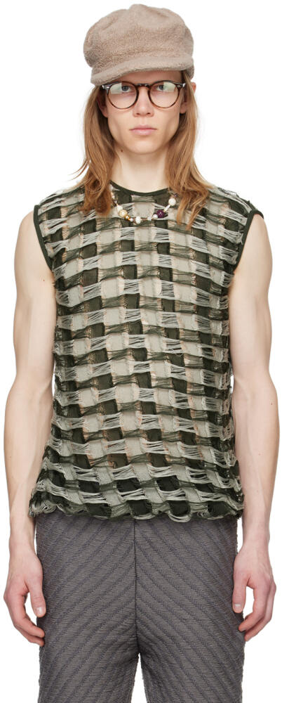 Isa Boulder SSENSE Exclusive Green Torn Tank Top Cover