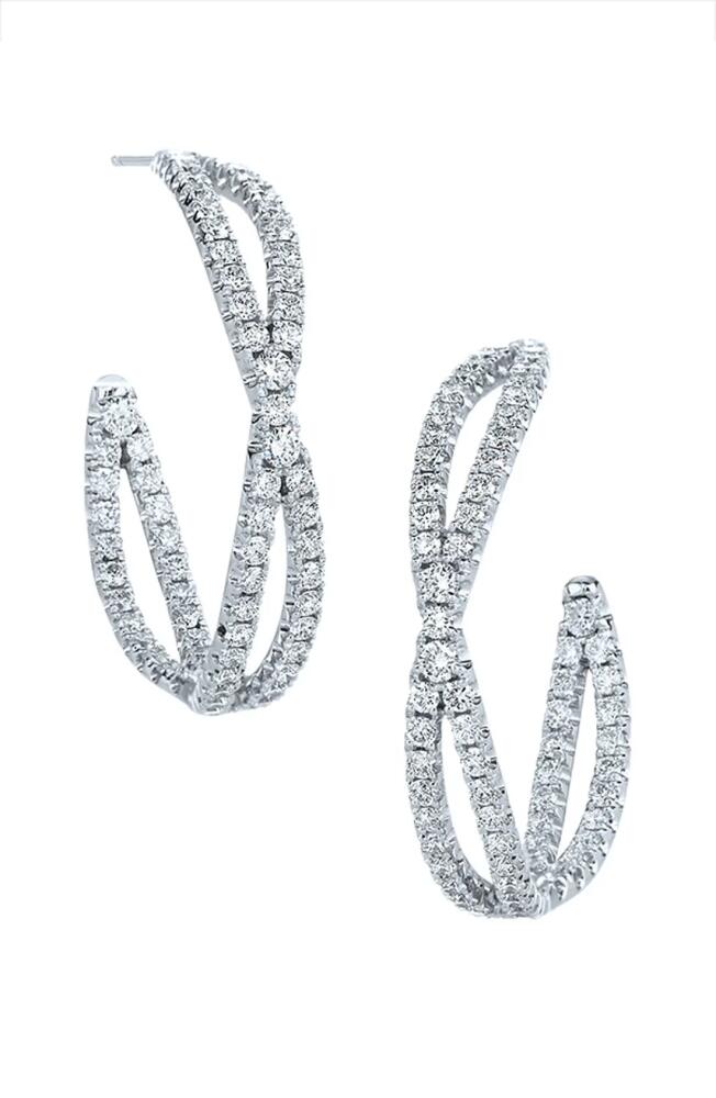 Kwiat 'Fidelity' Diamond Hoop Earrings in White Gold Cover