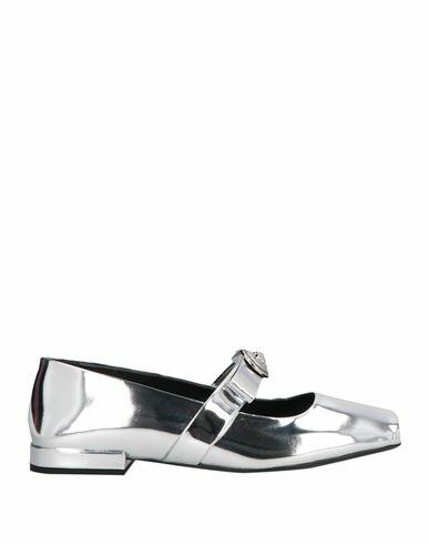 Versace Woman Ballet flats Silver Calfskin Cover