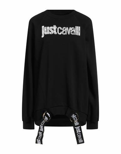 Just Cavalli Woman Sweatshirt Black Cotton, Elastane Cover