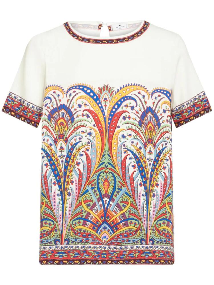 ETRO paisey-print cady T-shirt - White Cover