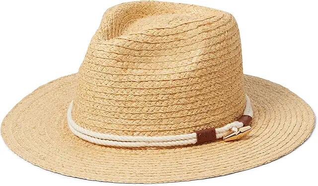 LAUREN Ralph Lauren Raffia Fedora with Toggle (Natural) Traditional Hats Cover