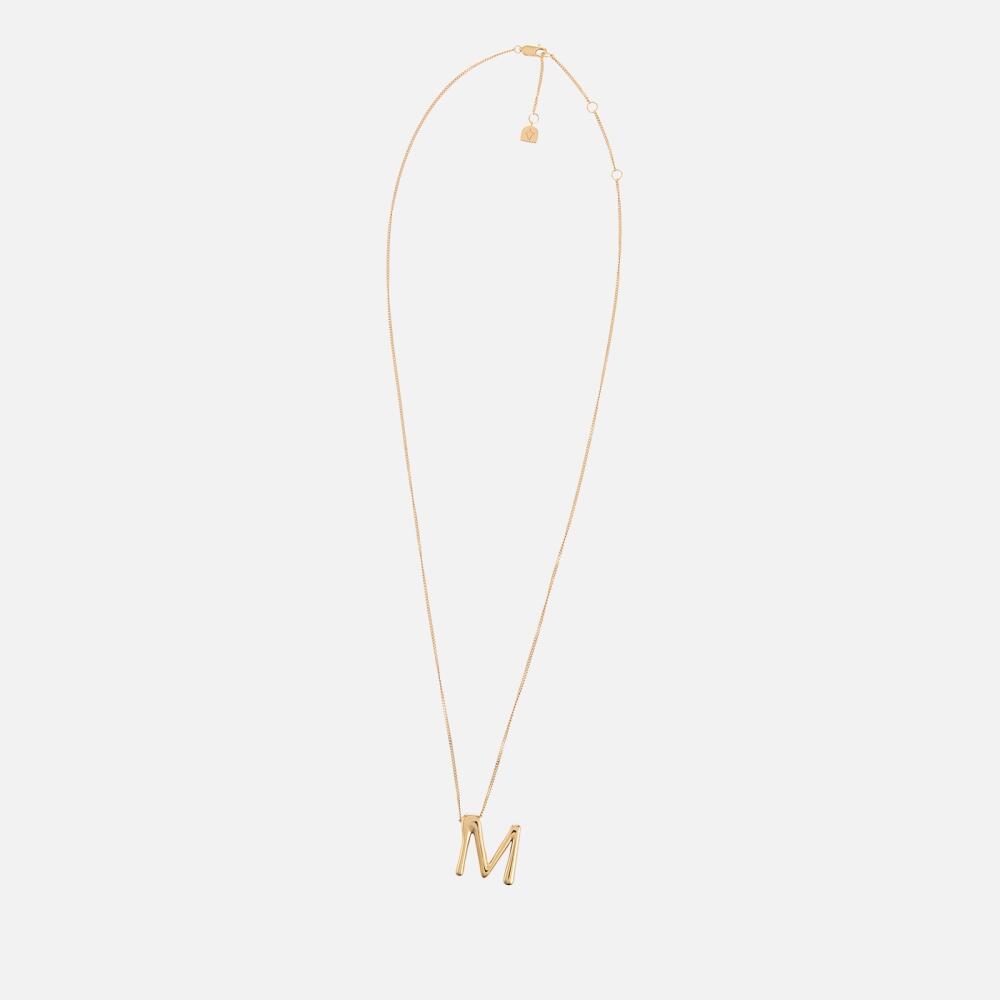 Astrid & Miyu Initial Pavé 18K Gold-Plated Necklace Cover