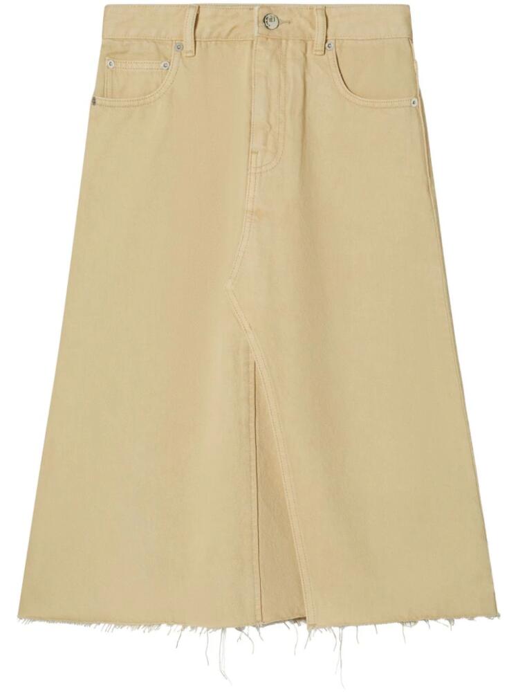 Tory Burch deconstructed denim midi skirt - Neutrals Cover