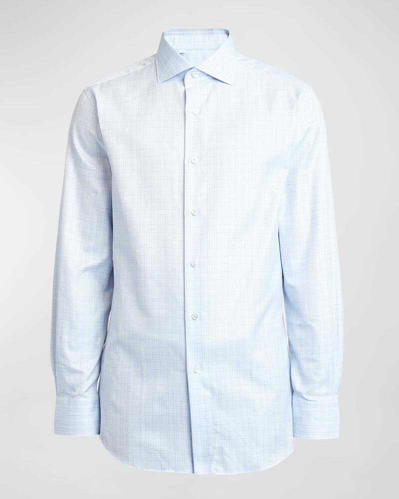 Brioni Men's Herringbone Check Sport Shirt Cover