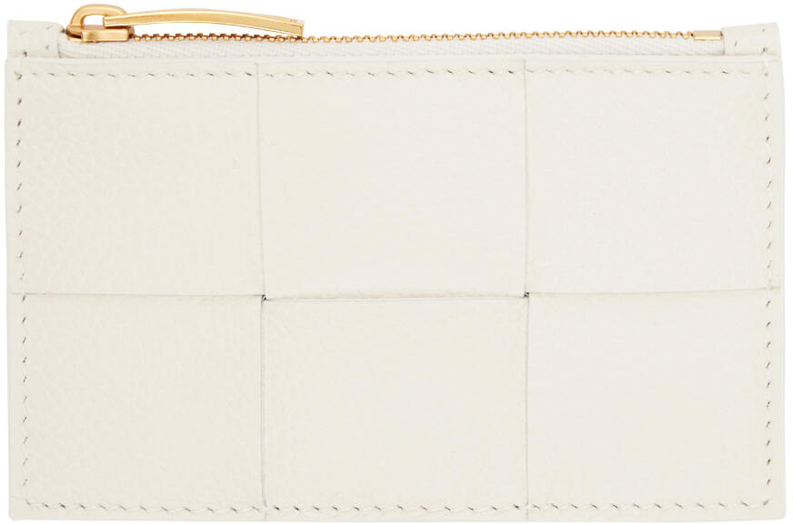 Bottega Veneta White Zipped Card Case Cover