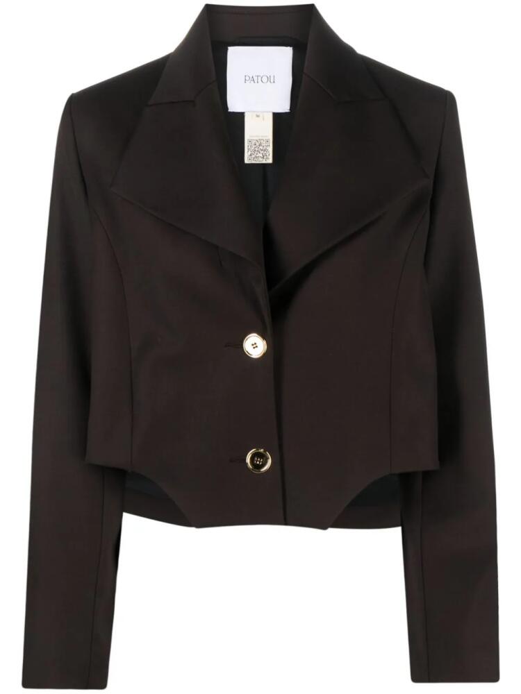 Patou cut-out cropped blazer - Brown Cover