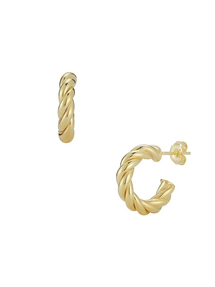 SPHERA MILANO Women's 14K Goldplatd Sterling Silver Small Twist Hoop Earrings Cover