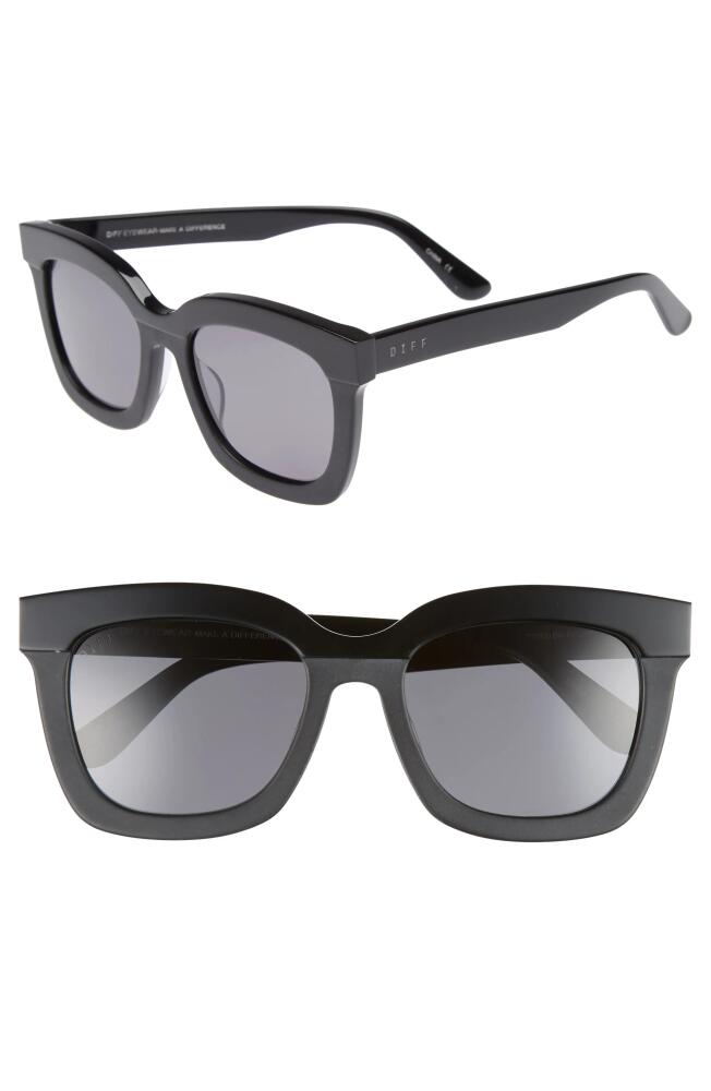 DIFF Carson 53mm Polarized Square Sunglasses in Black/Grey Cover