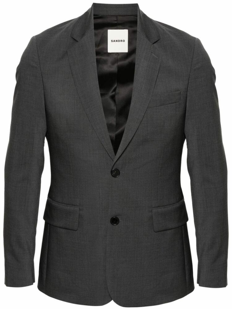 SANDRO notched-lapels single-breasted blazer - Grey Cover