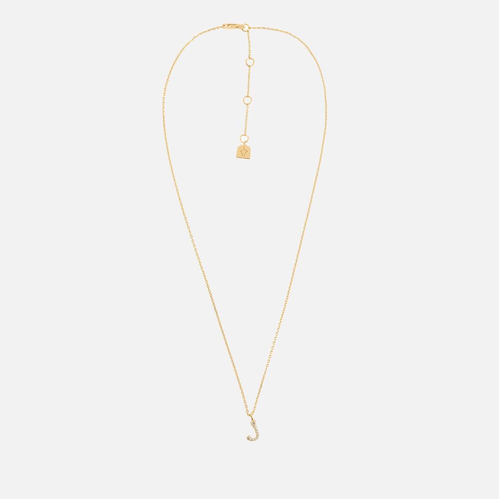 Astrid & Miyu Initial Pavé 18K Gold-Plated Necklace Cover