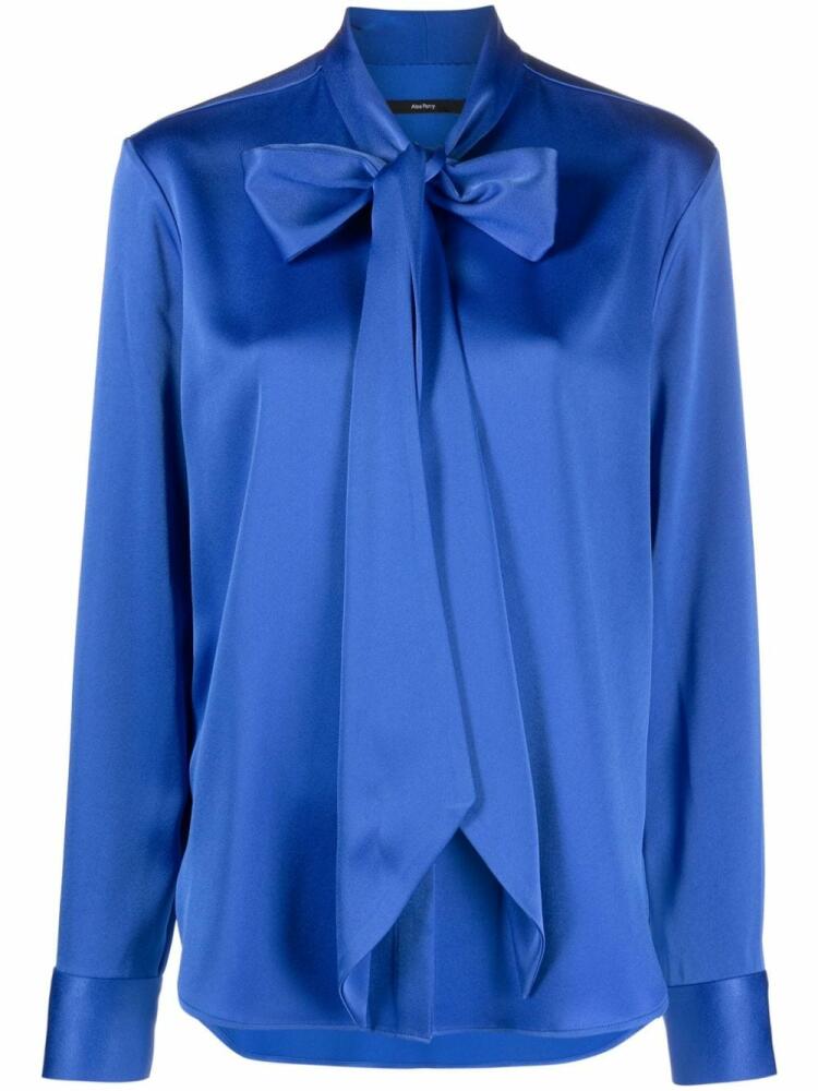 Alex Perry pussy bow-collar satin blouse - Blue Cover