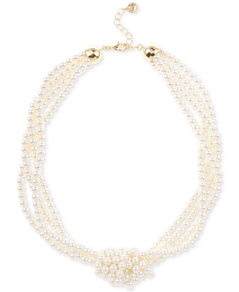 Charter Club Imitation Pearl Knotted Multi-Row Strand Necklace, 19" + 2" extender, Created for Macy's - White Cover